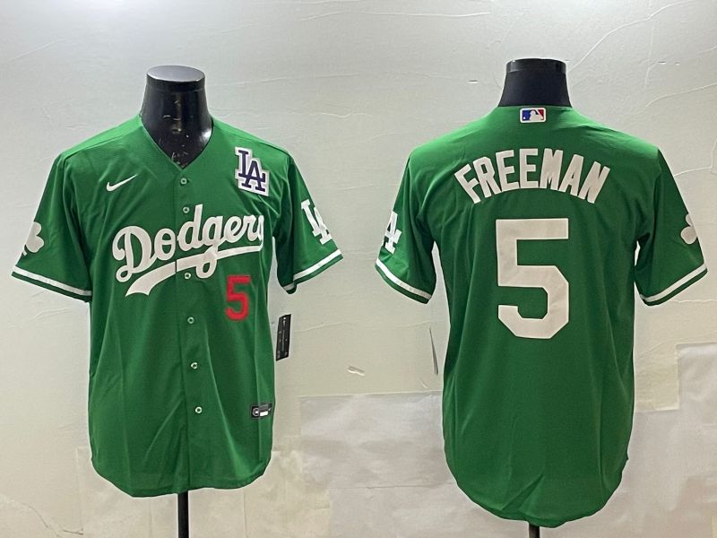 Men Los Angeles Dodgers #5 Freeman Green Fashion 2025 Nike MLB Jersey style 5->los angeles dodgers->MLB Jersey